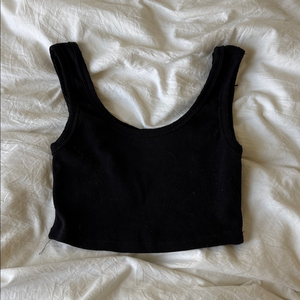 Black Cropped Tank Top